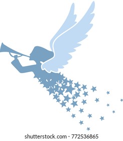 blue angel with star dress