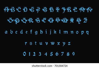 Blue Angel - Vector font - Stylized Gothic font