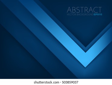 Blue angle arrow overlap vector background on space for text and message artwork design