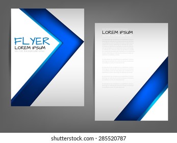 Blue angle brochure template flyer background design for A4 paper size with white space for text and message design