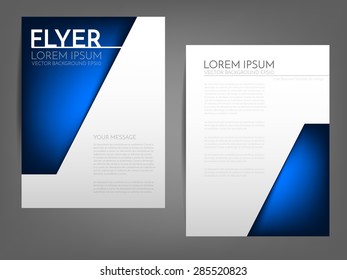 Blue angle brochure template flyer background design for A4 paper size with white space for text and message design