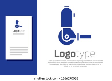 Blue Angle grinder icon isolated on white background. Logo design template element. Vector Illustration