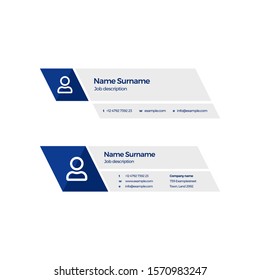 Blue Angle Vector Illustration Of Corporate Email Signature Design