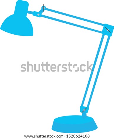 A blue anglepoise lamp. Element of modern interior. Vector illustration in flat style