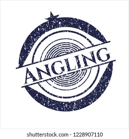 Blue Angling distressed rubber grunge texture stamp