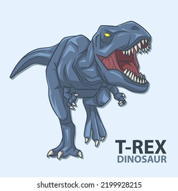 Blauwütend Tyrannosaurus Rex Dinosaurier. T-Rex