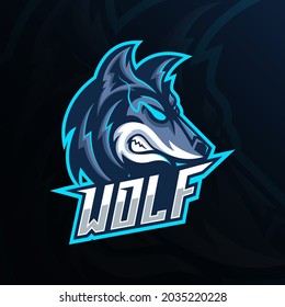 617 Blue wolf mascot logo template Images, Stock Photos & Vectors ...