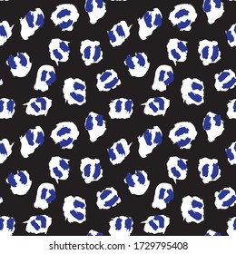 Blue Animal Leopard Seamless Pattern Background for fashion textiles, graphics and crafts