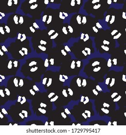 Blue Animal Leopard Seamless Pattern Background for fashion textiles, graphics and crafts
