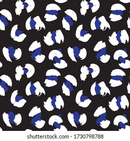 Blue Animal Leopard Seamless Pattern Background for fashion textiles, graphics and crafts