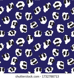 Blue Animal Leopard Seamless Pattern Background for fashion textiles, graphics and crafts
