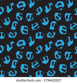 Blue Animal Leopard Seamless Pattern Background for fashion textiles, graphics and crafts