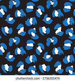 Blue Animal Leopard Seamless Pattern Background for fashion textiles, graphics and crafts