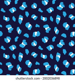 Blue Animal Leopard Seamless Pattern Background for fashion textiles, graphics and crafts