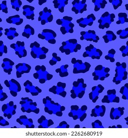 blue animal print. leopard spots seamless pattern. good for fabric, zoo background, fur, coat, wallpaper, summer dress, fashion design, textile.