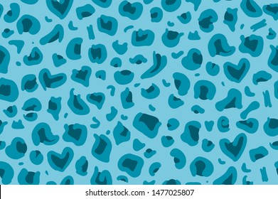 blue animal skin Seamless Pattern vector texture eps 10 illustration Leopard repeating background 