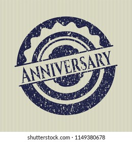 Blue Anniversary distress with rubber seal texture