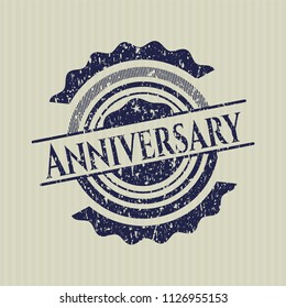 Blue Anniversary rubber grunge texture stamp
