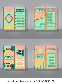 Blue annual report brochure flyer design template vector, Leaflet cover presentation abstract flat background, layout in A4 size
