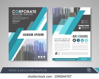 Blue annual report brochure flyer design template. Leaflet cover presentation abstract background for business, magazines, posters, booklets, banners. Layout in A4 size. Easily editable vector format.