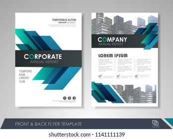 Blue annual report brochure flyer design template. Leaflet cover presentation abstract background for business, magazines, posters, booklets, banners. Layout in A4 size. Easily editable vector format.