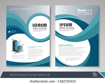 Blue annual report brochure flyer design template. Leaflet cover presentation abstract background for business, magazines, posters, booklets, banners. Layout in A4 size. Easily editable vector format.