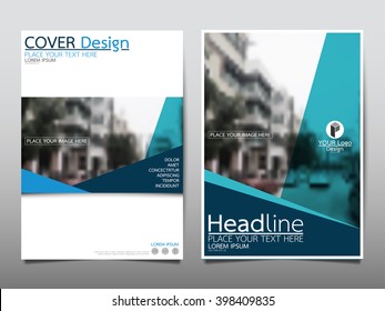 Blue annual report brochure flyer design template vector, Leaflet cover presentation abstract flat background, layout in A4 size