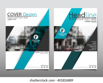 Blue annual report brochure flyer design template vector, Leaflet cover presentation abstract flat background, layout in A4 size