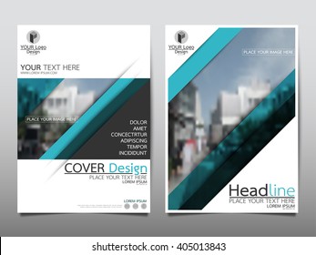 Blue annual report brochure flyer design template vector, Leaflet cover presentation abstract flat background, layout in A4 size