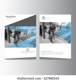 Blue annual report Brochure Flyer Leaflet  template vector A4 size design, book cover layout design, Abstract presentation