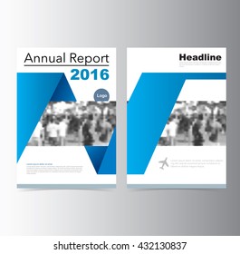 Blue annual report Brochure Flyer Leaflet  template vector A4 size design, book cover layout design, Abstract presentation