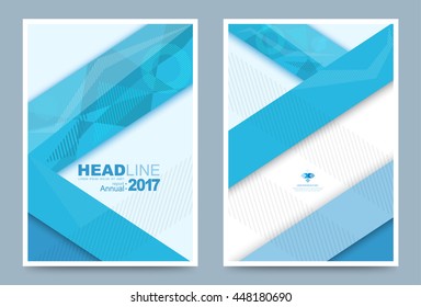 Blue annual report brochure flyer design template vector, Leaflet cover presentation abstract flat background, layout in A4 size
