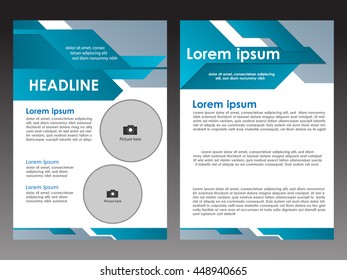 blue annual report brochure flyer design template vector