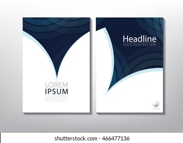 Blue annual report brochure flyer design template vector, Leaflet cover presentation abstract flat background, book cover templates, layout in A4 size