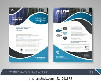 Blue annual report brochure flyer design template. Leaflet cover presentation abstract background for business, magazines, posters, booklets, banners. Layout in A4 size. Easily editable vector format.
