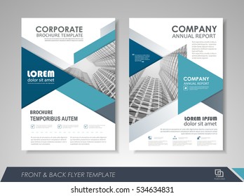 Blue annual report brochure flyer design template. Leaflet cover presentation abstract background for business, magazines, posters, booklets, banners. Layout in A4 size. Easily editable vector format.