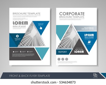Blue annual report brochure flyer design template. Leaflet cover presentation abstract background for business, magazines, posters, booklets, banners. Layout in A4 size. Easily editable vector format.