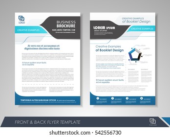 Blue annual report brochure flyer design template. Leaflet cover presentation abstract background for business, magazines, posters, booklets, banners. Layout in A4 size. Easily editable vector format.