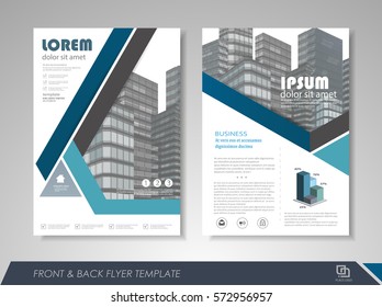 Blue annual report brochure flyer design template. Leaflet cover presentation abstract background for business, magazines, posters, booklets, banners. Layout in A4 size. Easily editable vector format.