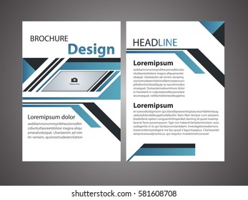 Blue annual report brochure flyer design template vector