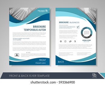 Blue annual report brochure flyer design template. Leaflet cover presentation abstract background for business, magazines, posters, booklets, banners. Layout in A4 size. Easily editable vector format.