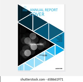 Blue annual report brochure flyer design template vector, Leaflet cover presentation abstract flat background