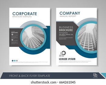 Blue annual report brochure flyer design template. Leaflet cover presentation abstract background for business, magazines, posters, booklets, banners. Layout in A4 size. Easily editable vector format.