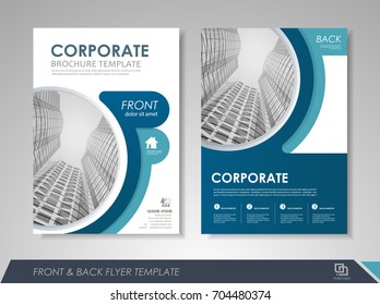 Blue annual report brochure flyer design template. Leaflet cover presentation abstract background for business, magazines, posters, booklets, banners. Layout in A4 size. Easily editable vector format.