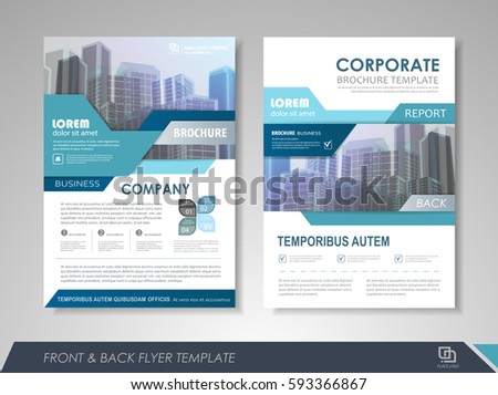 Blue annual report brochure flyer design template. Leaflet cover presentation abstract background for business, magazines, posters, booklets, banners. Layout in A4 size. Easily editable vector format.