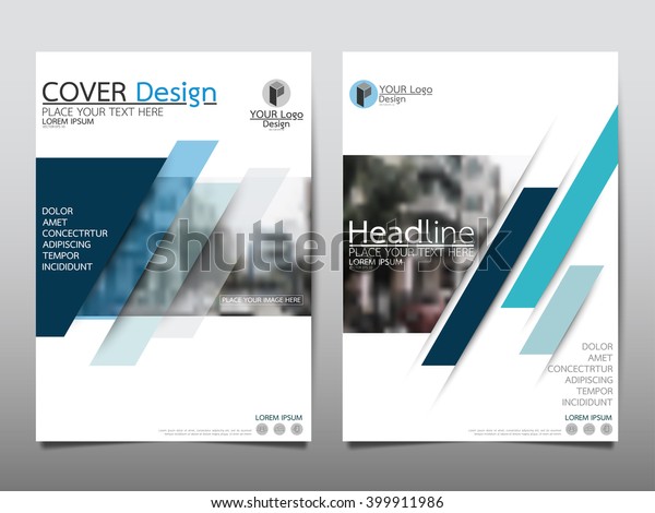 Blauer Jahresbericht Broschure Flyer Design Vorlage Vektorgrafik Stock Vektorgrafik Lizenzfrei