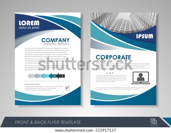 Blue Annual Report Brochure Flyer Design Stock Vector Royalty Free