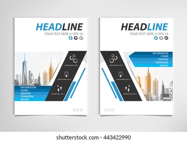 blue annual report  brochure template design, book cover layout design vector, , Abstract yellow presentation templates.