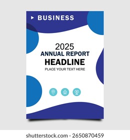 Blue annual report business flyer modern design