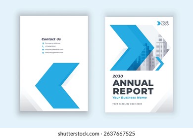 Blue annual report company brochure template A4 size printable design cover. Can be use to leaflet, brochure, layout design, portfolio, magazine, poster, corporate abstract presentation background.